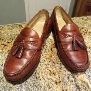 Allen Edmonds Maxfield Men’s Loafers Size 9.5 D Brown Leather Tassel Shoes EUC