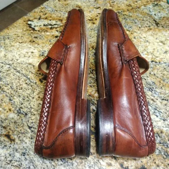 Allen Edmonds Maxfield Men’s Loafers Size 9.5 D Brown Leather Tassel Shoes EUC