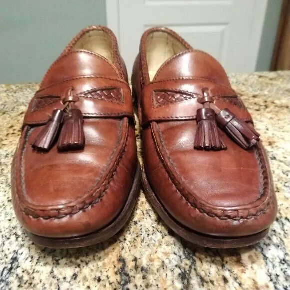 Allen Edmonds Maxfield Men’s Loafers Size 9.5 D Brown Leather Tassel Shoes EUC