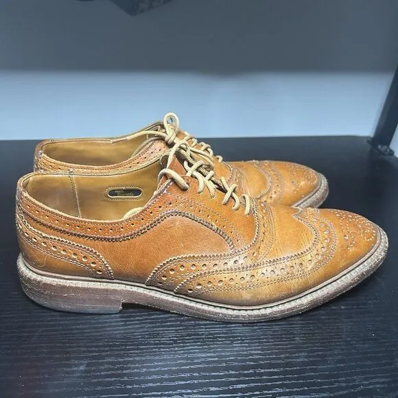Allen Edmonds Mctavish Mens Size 7 D Wingtip Oxford Dress Shoes Brown Leather
