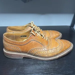 Allen Edmonds Mctavish Mens Size 7 D Wingtip Oxford Dress Shoes Brown Leather