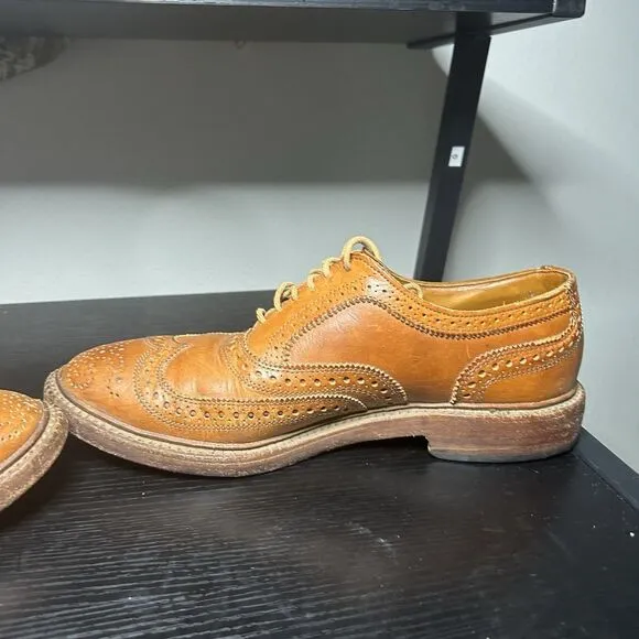 Allen Edmonds Mctavish Mens Size 7 D Wingtip Oxford Dress Shoes Brown Leather