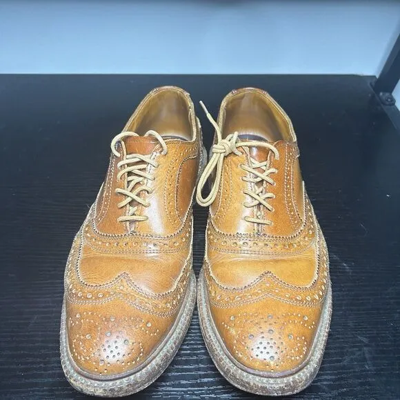 Allen Edmonds Mctavish Mens Size 7 D Wingtip Oxford Dress Shoes Brown Leather
