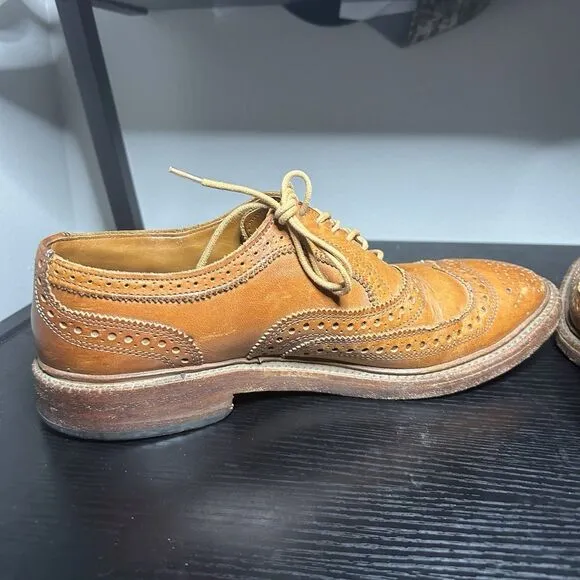 Allen Edmonds Mctavish Mens Size 7 D Wingtip Oxford Dress Shoes Brown Leather