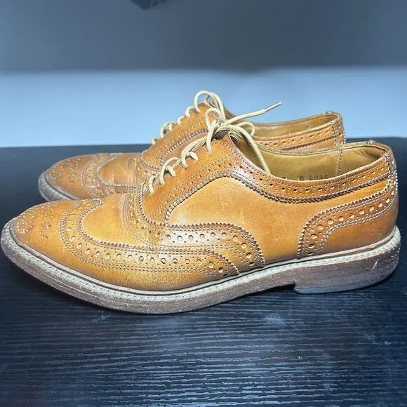 Allen Edmonds Mctavish Mens Size 7 D Wingtip Oxford Dress Shoes Brown Leather