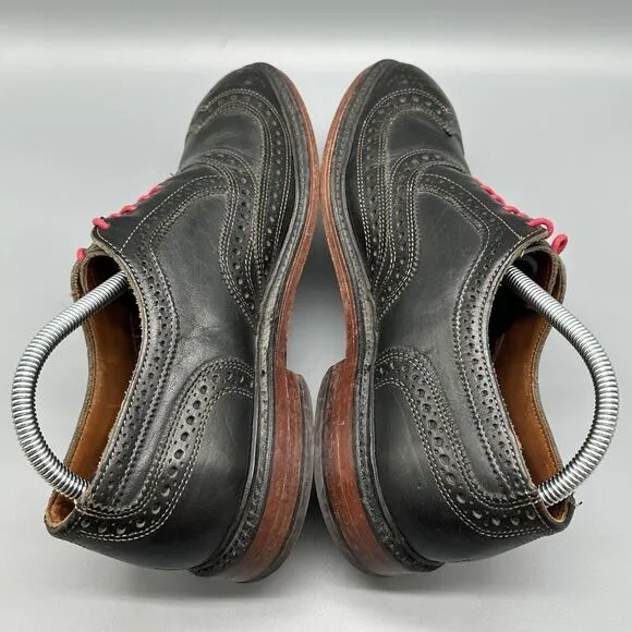 Allen Edmonds McTavish Men's Size 8 Oxford Wingtip Dress Shoes Black Red Laces