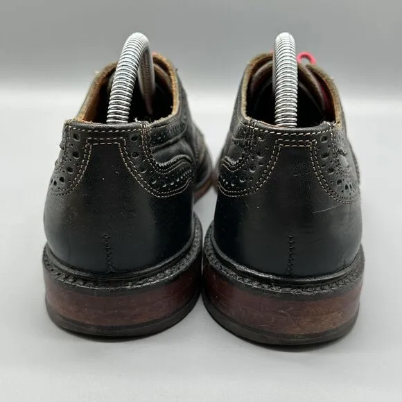 Allen Edmonds McTavish Men's Size 8 Oxford Wingtip Dress Shoes Black Red Laces
