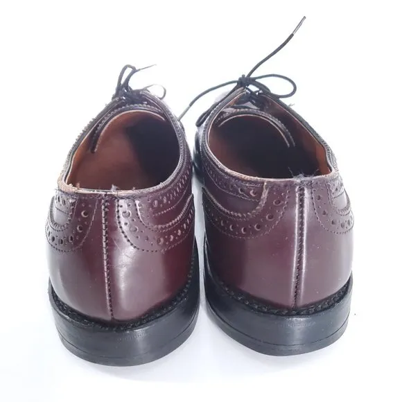 Allen Edmonds Men Dress Shoes Sanford Oxford Brown Red Size 10 - made in USA