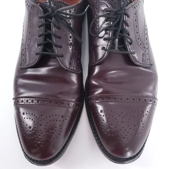 Allen Edmonds Men Dress Shoes Sanford Oxford Brown Red Size 10 - made in USA