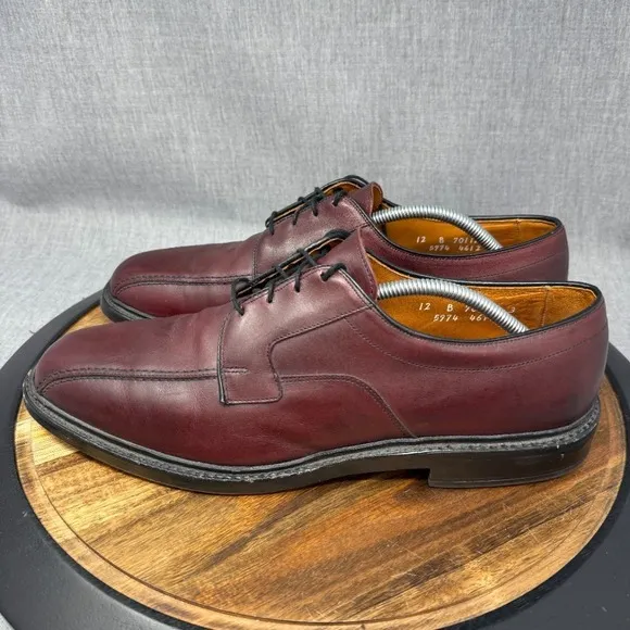 Allen Edmonds Men's 12 B Narrow &quot;Hillcrest&quot; Oxford Dress Shoes Burgundy Leather