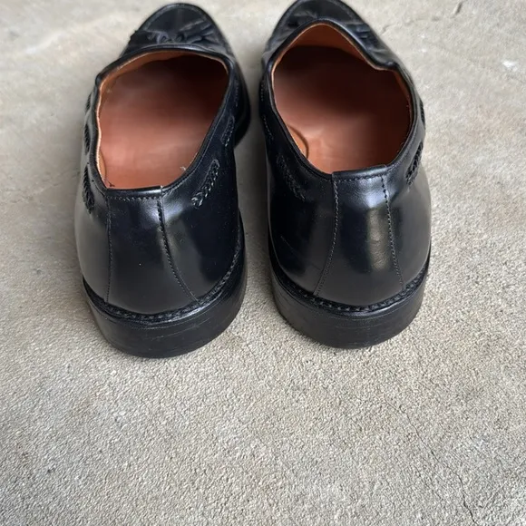Allen Edmonds mens 12 D Brookwood black leather tassel loafer dress shoes EUC
