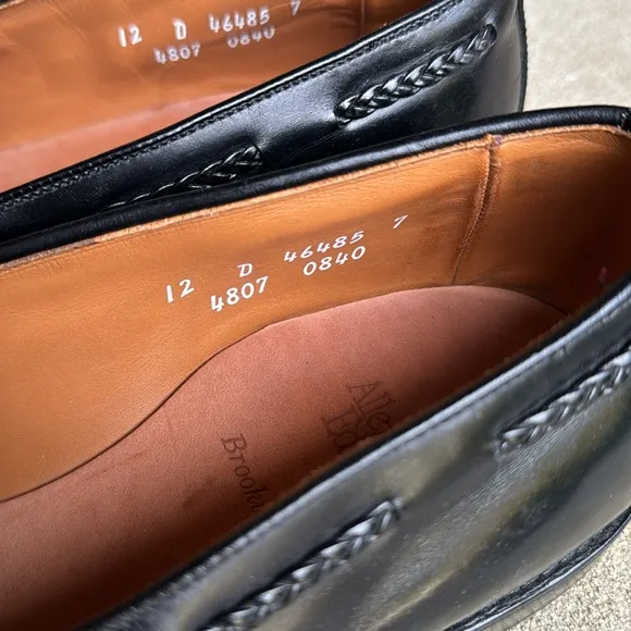 Allen Edmonds mens 12 D Brookwood black leather tassel loafer dress shoes EUC