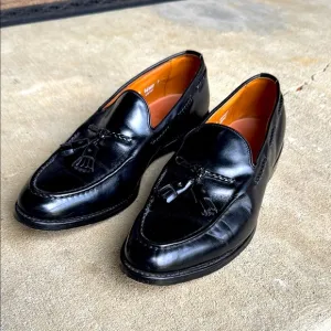 Allen Edmonds mens 12 D Brookwood black leather tassel loafer dress shoes EUC