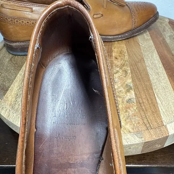 Allen Edmonds Men's 12 D Jermyn Shoes Walnut/Brown Leather Made In USA Tassels