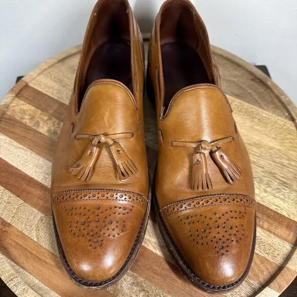Allen Edmonds Men's 12 D Jermyn Shoes Walnut/Brown Leather Made In USA Tassels