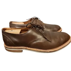 Allen Edmonds Mens 12 D Nomad Derby Shoes Brown Leather Plain Toe Oxford Casual