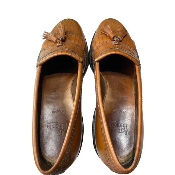 Allen Edmonds Mens 8.5 Bridgeton Brown Refined Tasseled Classic Loafer Shoes