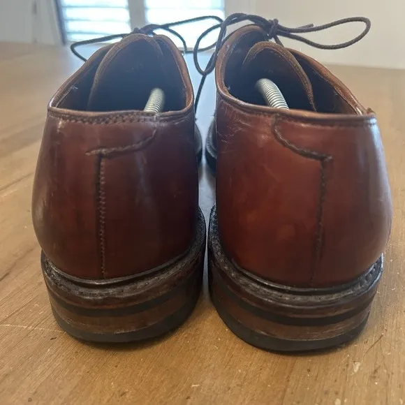 Allen Edmonds Mens Black Hills 2995 Brown Plain Toe Oxford Dress Shoes Size 10 D