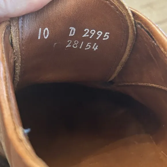 Allen Edmonds Mens Black Hills 2995 Brown Plain Toe Oxford Dress Shoes Size 10 D
