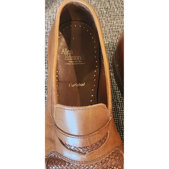 Allen Edmonds Men's Brown Carlsbad Weave Penny Loafers 10 D 6622 Shoes EUC