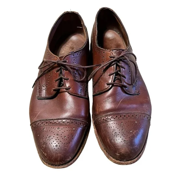 Allen Edmonds Mens Brown Sanford Oxford Dress Shoes Lace Up Leather 11 43324 B