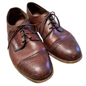 Allen Edmonds Mens Brown Sanford Oxford Dress Shoes Lace Up Leather 11 43324 B