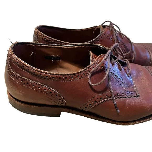 Allen Edmonds Mens Brown Sanford Oxford Dress Shoes Lace Up Leather 11 43324 B