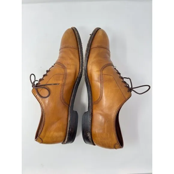 Allen Edmonds Mens Dress Shoes Brown Leather Park Avenue Cap Toe Oxford US 9.5