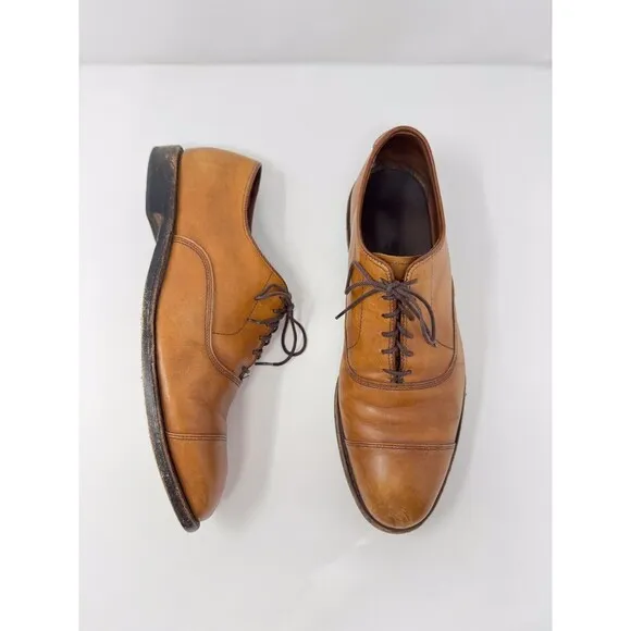 Allen Edmonds Mens Dress Shoes Brown Leather Park Avenue Cap Toe Oxford US 9.5