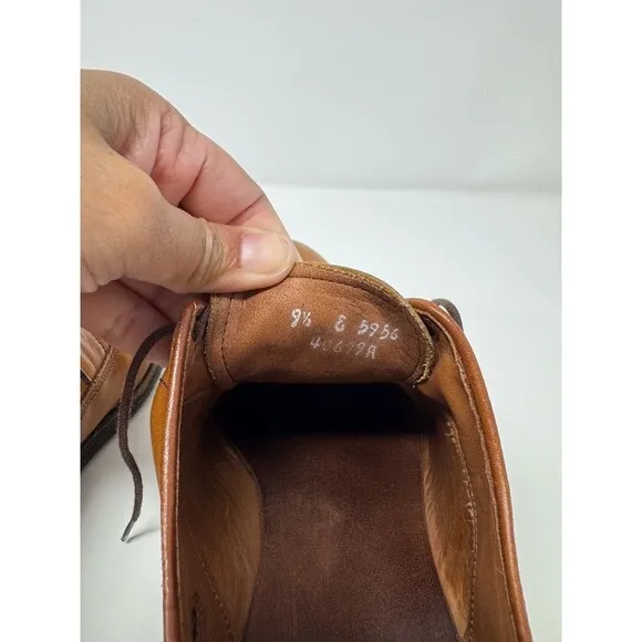 Allen Edmonds Mens Dress Shoes Brown Leather Park Avenue Cap Toe Oxford US 9.5