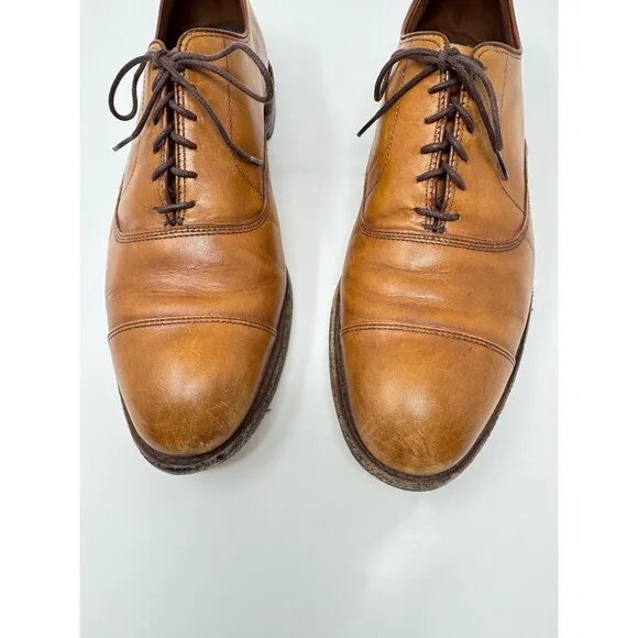 Allen Edmonds Mens Dress Shoes Brown Leather Park Avenue Cap Toe Oxford US 9.5