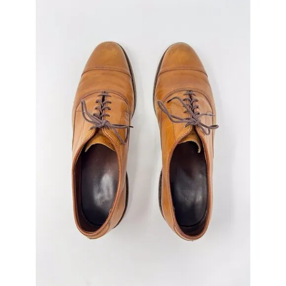 Allen Edmonds Mens Dress Shoes Brown Leather Park Avenue Cap Toe Oxford US 9.5