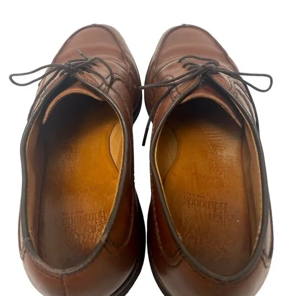 ALLEN EDMONDS Mens Dress Shoes Size 8.5  Brown Leather Stockbridge Oxfords