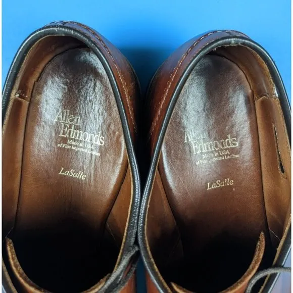 ALLEN EDMONDS Mens LaSalle Split Toe Chili Brown Oxford Dress Shoes Size 10 B