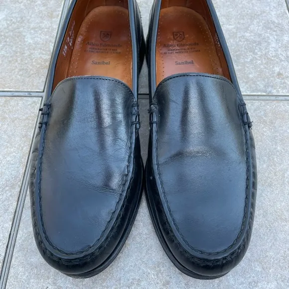 Allen Edmonds Mens Loafer Shoes Size 11.5 D Sanibel Black Leather Dress