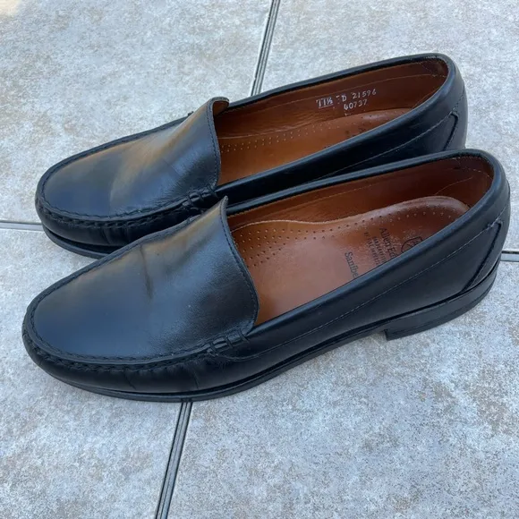 Allen Edmonds Mens Loafer Shoes Size 11.5 D Sanibel Black Leather Dress