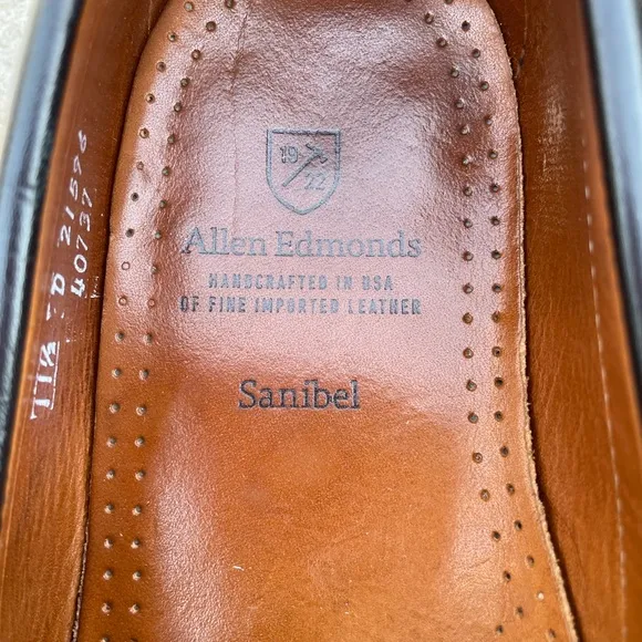 Allen Edmonds Mens Loafer Shoes Size 11.5 D Sanibel Black Leather Dress