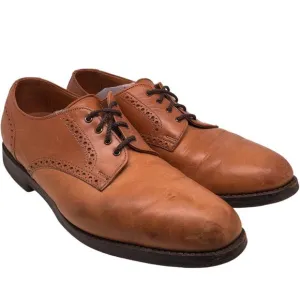 Allen Edmonds Mens Size 12B Oxford Dress Shoes Plain Toe Cognac Vibram Soles