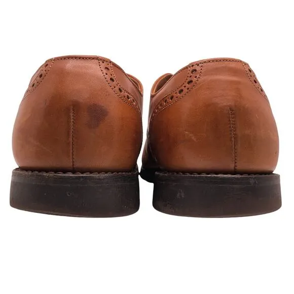Allen Edmonds Mens Size 12B Oxford Dress Shoes Plain Toe Cognac Vibram Soles