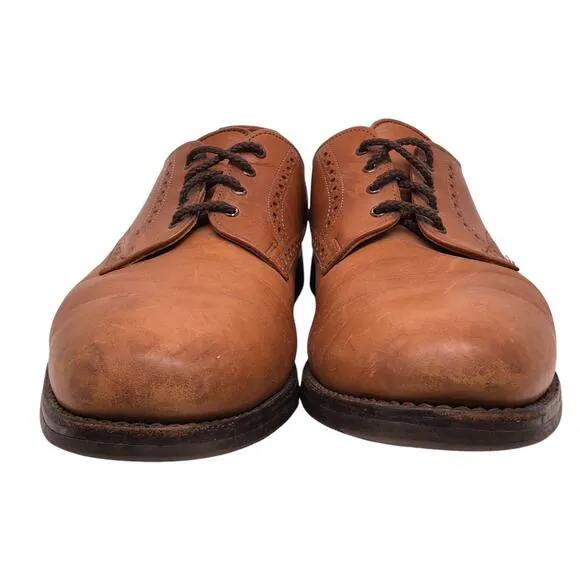 Allen Edmonds Mens Size 12B Oxford Dress Shoes Plain Toe Cognac Vibram Soles
