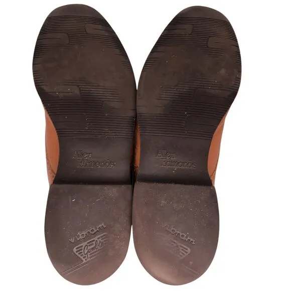 Allen Edmonds Mens Size 12B Oxford Dress Shoes Plain Toe Cognac Vibram Soles