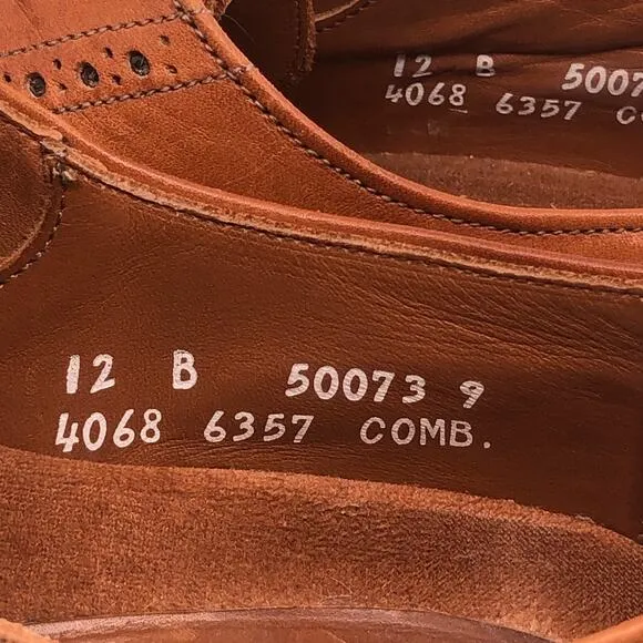Allen Edmonds Mens Size 12B Oxford Dress Shoes Plain Toe Cognac Vibram Soles
