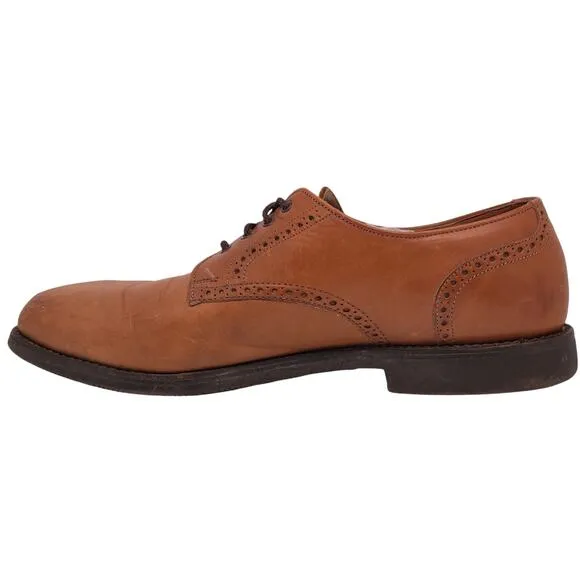 Allen Edmonds Mens Size 12B Oxford Dress Shoes Plain Toe Cognac Vibram Soles