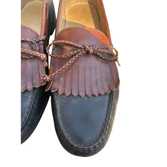 Allen Edmonds Nottingham Slip-On Loafer Shoes Keltie Moc Brown Black, Size 12D‎