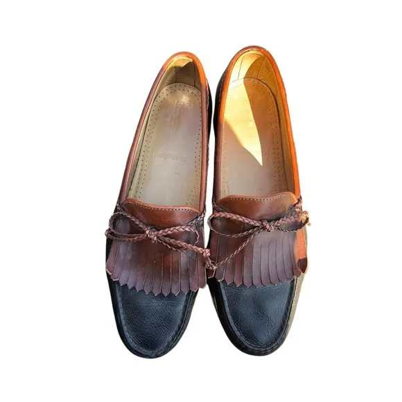 Allen Edmonds Nottingham Slip-On Loafer Shoes Keltie Moc Brown Black, Size 12D‎