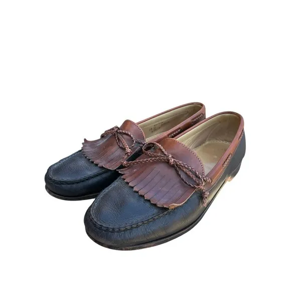 Allen Edmonds Nottingham Slip-On Loafer Shoes Keltie Moc Brown Black, Size 12D‎