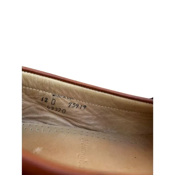 Allen Edmonds Nottingham Slip-On Loafer Shoes Keltie Moc Brown Black, Size 12D‎