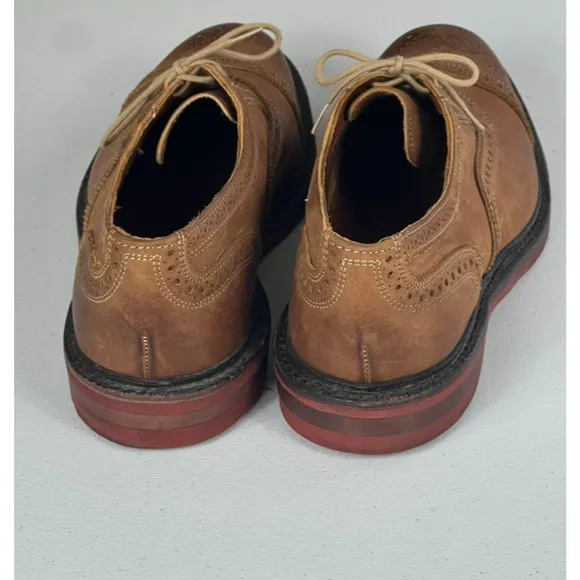 Allen Edmonds Oxford Shoes Mens 11.5 Strandmok Brown Oiled Cap Toe Brogue