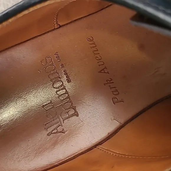 ALLEN EDMONDS Park Avenue Black Leather Mens  Sz 9 D Cap Toe Dress Shoes