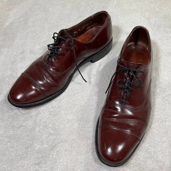 Allen Edmonds Park Avenue Men 9.5 B Mahogany Leather Cap Toe Oxford Shoes Preppy